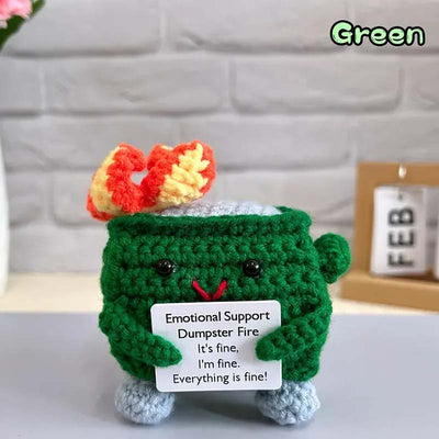 Handmade Emotional Support Gift - Crochet Dumpster Raging Fire