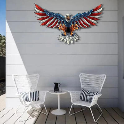 Handmade Bald Eagle with Flag Wings