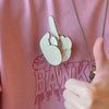 Funny Wooden Finger Brooch