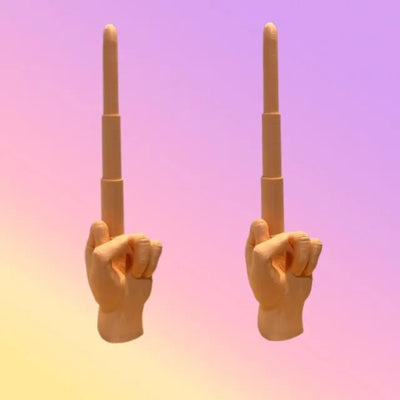 Collapsing Middle Finger Sculpture with Retractable Middle Finger🖕