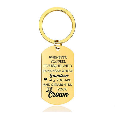 To My Grandson - Whenever You Feel Overwhelmed - Inspirational Keychain - A916