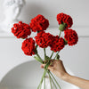 Handmade Knitted Décor Gift - Carnation - Red