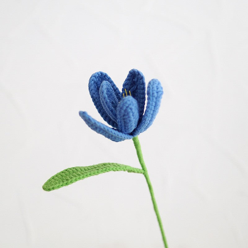 Handmade Knitted Décor Gift - Blooming tulip - Blue