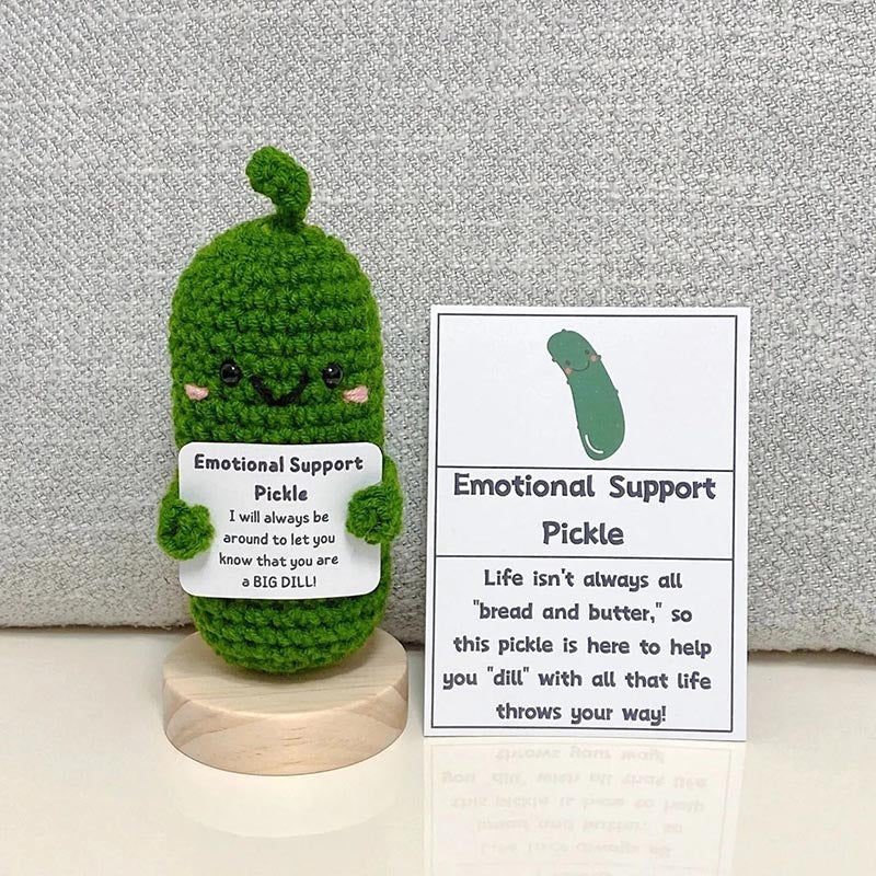 Personalized Quote Emotional Support Plushies - Emotional Support Pickles  Positive Zen Stone New Year Resolution Over the Hill Stay Happy Motivated