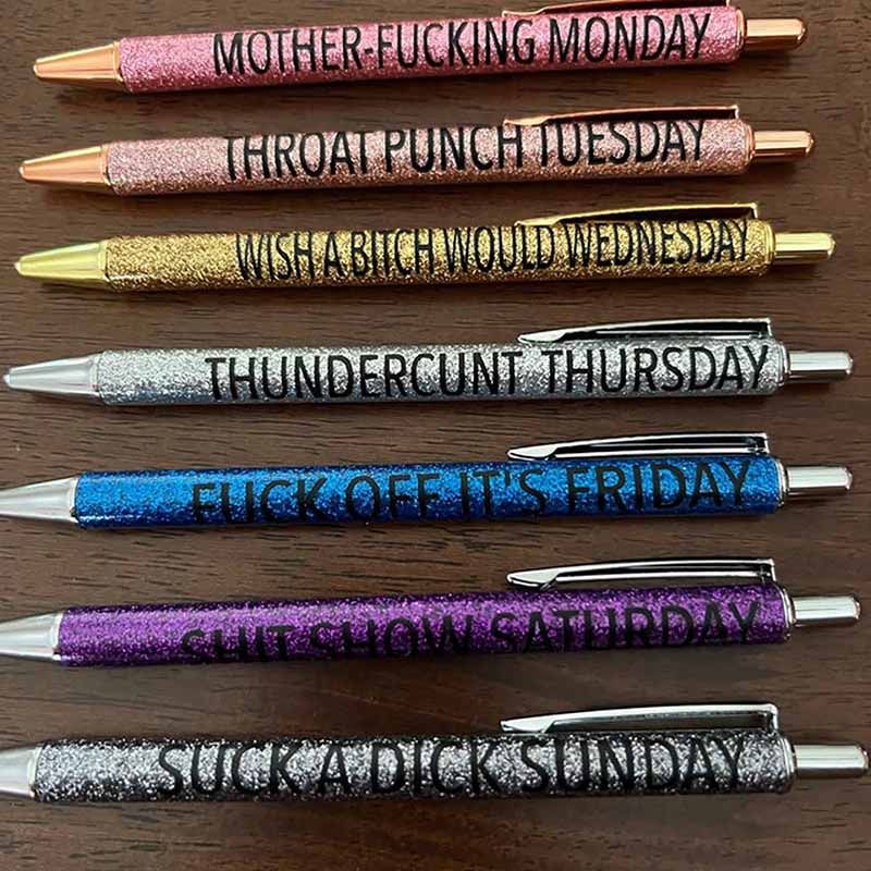 US Motivational Badass Pen Set Funny Pens Swear Word Daily Pen Set