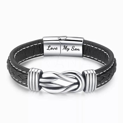 Forever Linked Together Braided Leather Bracelet - Love My Son