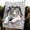 White Tiger Wall A301 - Premium Blanket