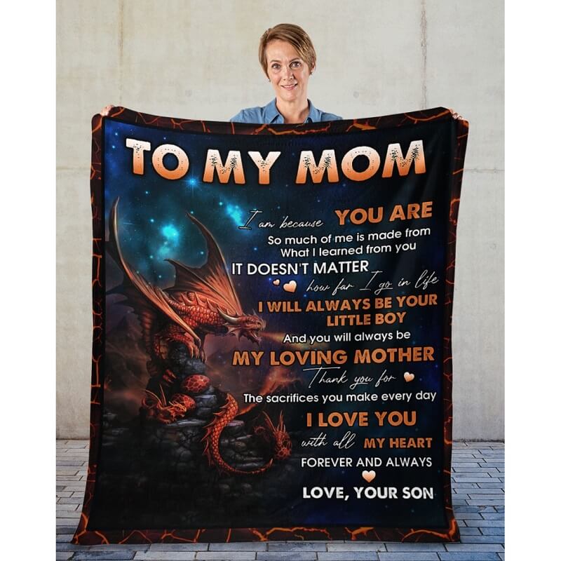 To My Mom - From Son - Dragon A313 - Premium Blanket