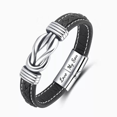 Forever Linked Together Braided Leather Bracelet - Love My Son