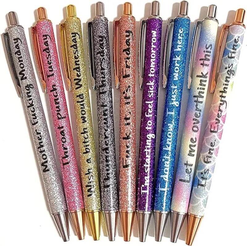 Ultimate Set of Engraved Pens for Sarcastic Souls,Funny Ballpoint