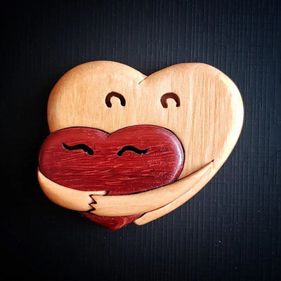 A Hug From My Heart For You - Handmade Wood Carvings