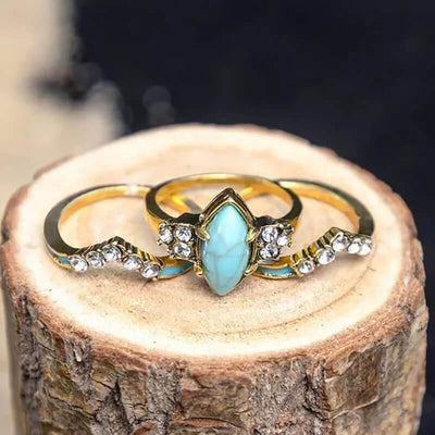 Turquoise Creative 3 Piece Ring