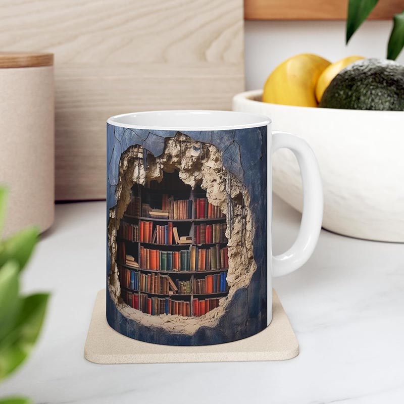 3D Bookshelf Mug - 11oz 3D Bookshelves Hole In A Wall Mug, Library Shelf  Coffee Cup, Library Bookshe…See more 3D Bookshelf Mug - 11oz 3D Bookshelves