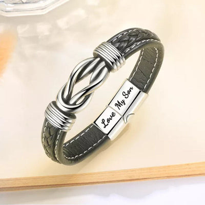 Forever Linked Together Braided Leather Bracelet - Love My Son