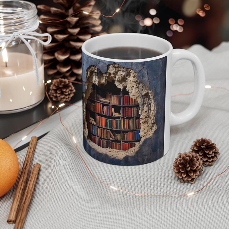 3D Bookshelf Mug - 11oz 3D Bookshelves Hole In A Wall Mug, Library Shelf  Coffee Cup, Library Bookshe…See more 3D Bookshelf Mug - 11oz 3D Bookshelves