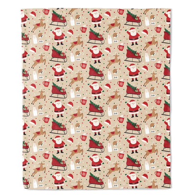 Santa Claus and Elk Sled - A515 - Christmas Premium Blanket