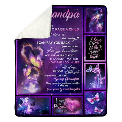 To My Grandpa - From Grandddaughter - Butterfly A315 - Premium Blanket