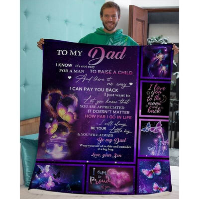 To My Dad - From Son - Butterfly A315 - Premium Blanket