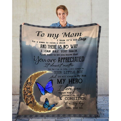 To My Mom - From Son - Butterfly A314 - Premium Blanket