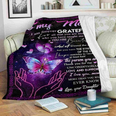 To My Mom - From Daughter  - B100 - Premium Blanket