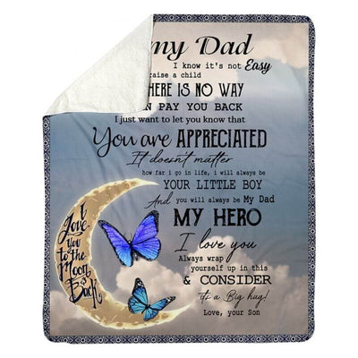 To My Dad - From Son - Butterfly A314 - Premium Blanket