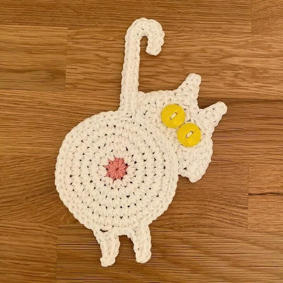 Cute Cat Knitted Kitten Butt Coasters