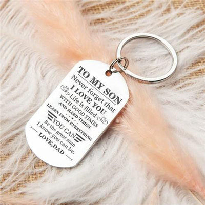 Dad To Son - Be The Great Man - Inspirational Keychain
