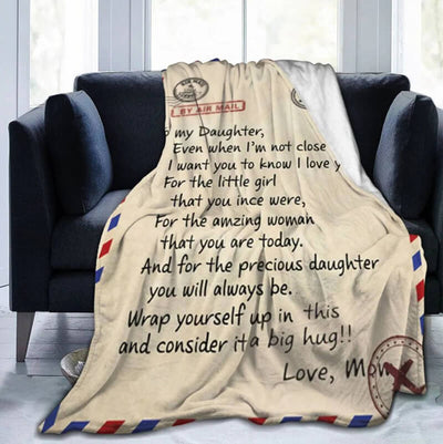 To My Daughter/Son - Sweet Words Letter A614 - Fleece Blanket