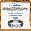 "Grandfather and Grandson Forever Linked Together" Braided Leather Bracelet - Love My Grandson