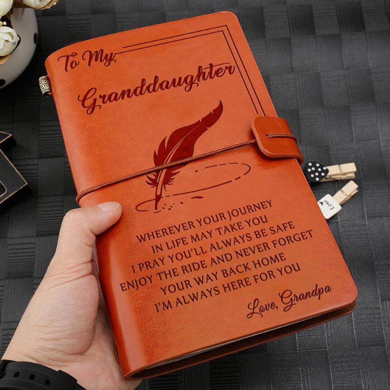 Grandpa To Granddaughter - Enjoy The Ride - Vintage Journal Notebook