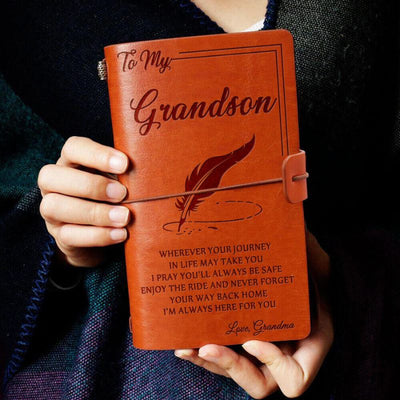 Grandma To Grandson - Enjoy The Ride - Vintage Journal Notebook