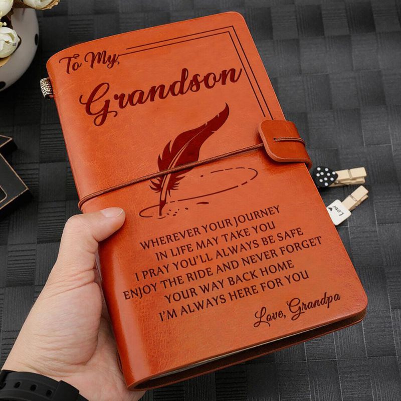 Grandpa To Grandson - Enjoy The Ride - Vintage Journal Notebook