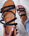 Glitter Decor Slide Sandals