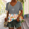 Women's Faith Respect Jesus Print V-Neck Tee