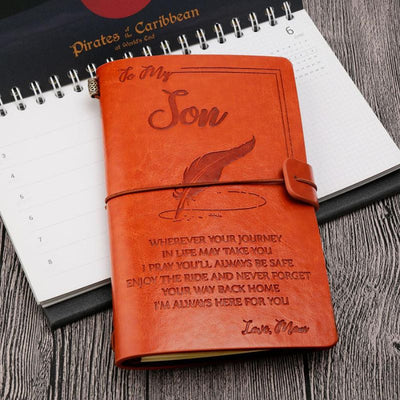 Mom To Son - Enjoy The Ride - Vintage Journal Notebook
