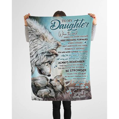 To My Daughter - From Dad - Wolf A246 - Premium Blanket