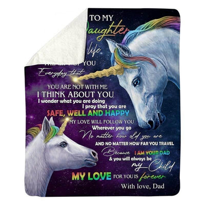 To My Daughter - From Dad - Unicorn A318 - Premium Blanket