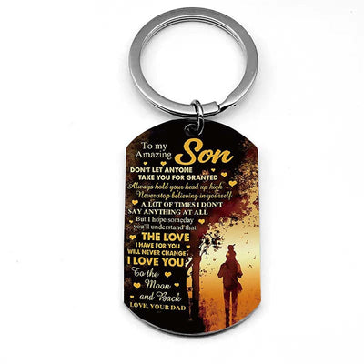 Dad To Son - The Love I Have For You Will Never Chage - Multi Colors Personalized Keychain - A886