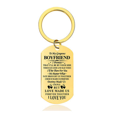 To My Boyfriend - I'll Be By Your Side Through Good And Bad Time - Inspirational Keychain - A915