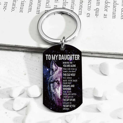 Mom To Daughter - Life Gave Me The Gift Of You - Wolf Multi Colors Personalized Keychain - A885