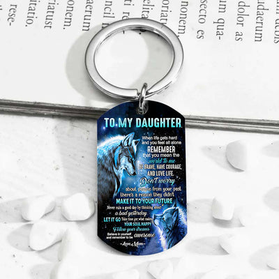 Let It Go - Wolf Multi Colors Personalized Keychain A882