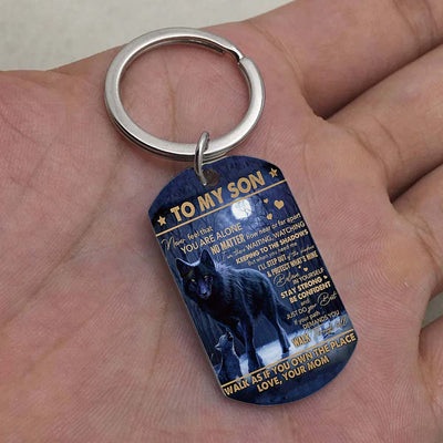 Never Feel That You Are Alone - Wolf Multi Colors Personalized Keychain - A884