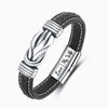 To My Wife - "Wife And Husband Forever Linked Together" Braided Leather Bracelet